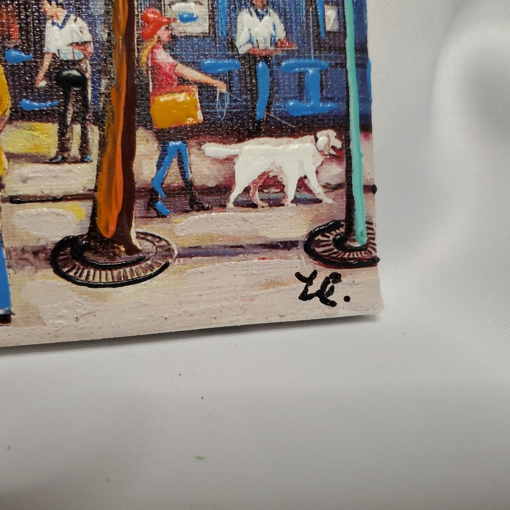 3 Paris Oil Paintings Eiffel Tower Notre-Dame Cathedral Place du Tertre 7.5x9.5 - Picture 11 of 11
